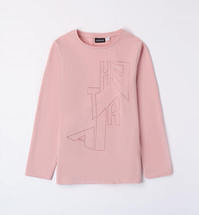 Girls' glitter T-shirt PINK