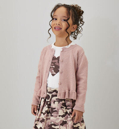 Girls' cotton T-shirt CREAM