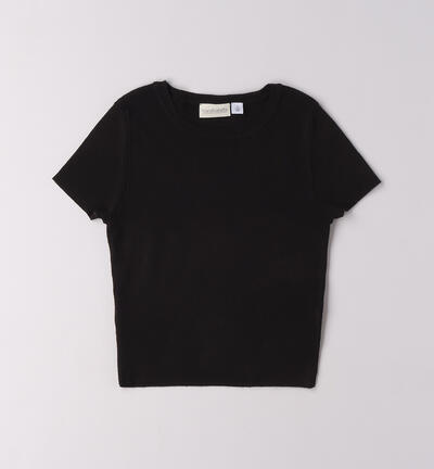 Maglietta in tricot per ragazza NERO
