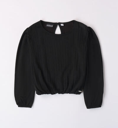 Maglietta lurex per ragazza NERO
