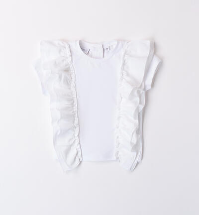 Girls' sleeveless T-shirt WHITE