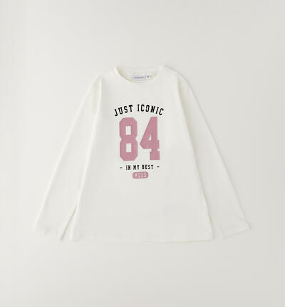 Cotton T-shirt for girls CREAM