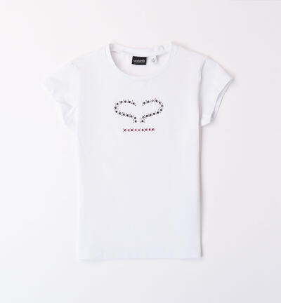 Girls' short-sleeved top WHITE