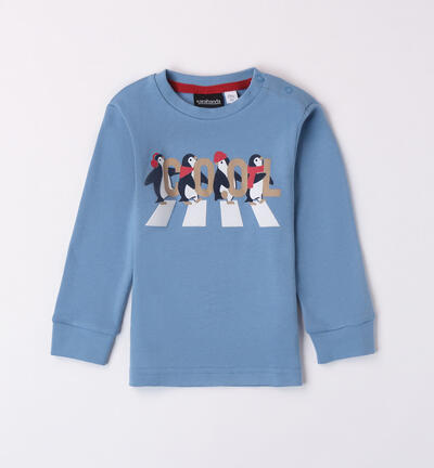 Boys' penguin t-shirt BLUE