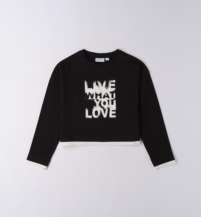 T-shirt with writing for girls BLACK
