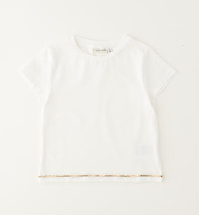 Girl's short-sleeved T-shirt WHITE