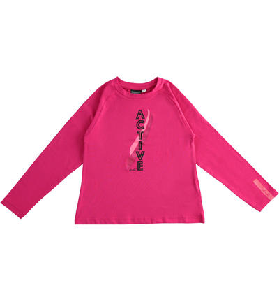 Maglietta ragazza manica lunga FUCSIA