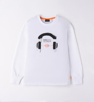 Maglietta ragazzo 100% cotone BIANCO