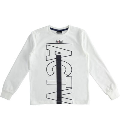 Maglietta ragazzo 100% cotone BIANCO
