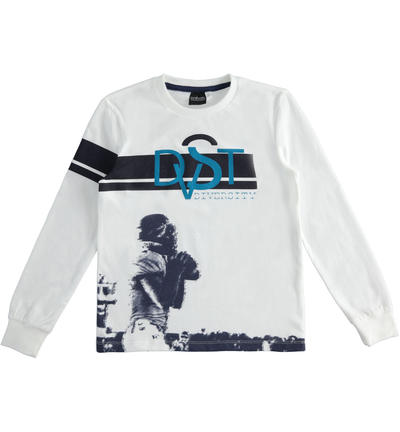 Maglietta ragazzo 100% cotone BIANCO