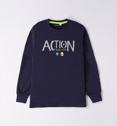 Maglietta ragazzo 100% cotone BLU