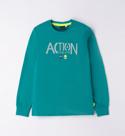 Maglietta ragazzo 100% cotone VERDE