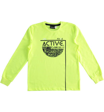 Maglietta ragazzo con stampe GIALLO