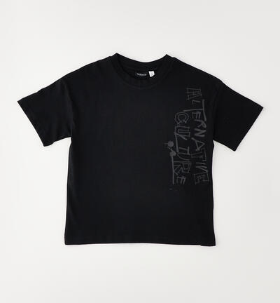 Maglietta ragazzo in cotone NERO