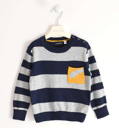 Boy's striped knit sweater GREY