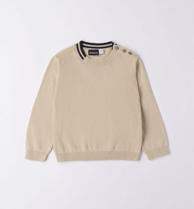 Boys' jumper with patches BEIGE