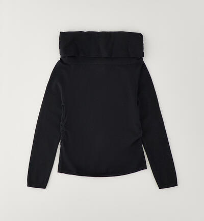 Maglione bambina off-shoulder NERO