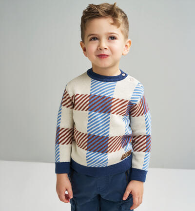 Maglione bambino a righe BEIGE