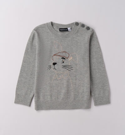 Boy's sweater with embroidery GREY