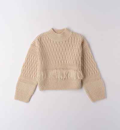 Maglione collo alto ragazza PANNA