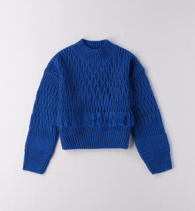Maglione collo alto ragazza BLU