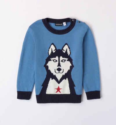 Boys' wolf jumper BLUE