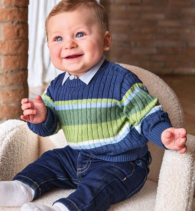 Maglione neonato Minibanda BLU