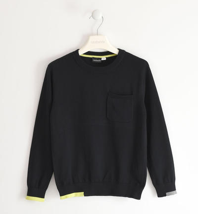 Maglione ragazzo con taschino NERO