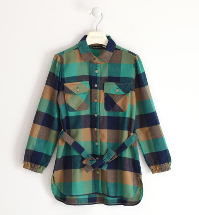Maxi camicia ragazza VERDE
