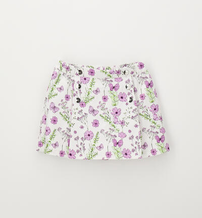 Pantaloncini a fiori bambina BIANCO