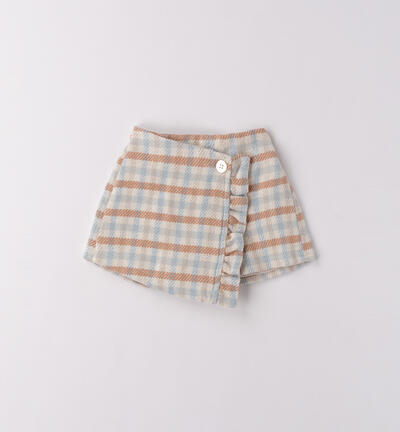 Pantaloncino a quadri per bimba AZZURRO