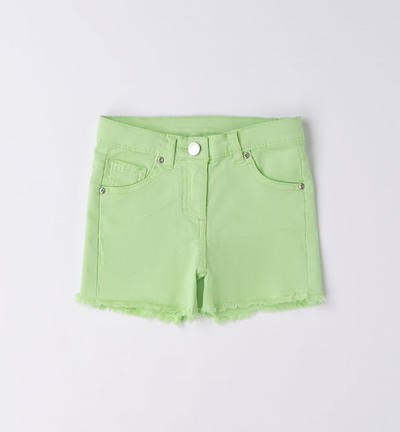 Slim fit girl's shorts WHITE