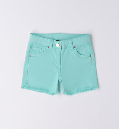 Slim fit girl's shorts GREEN