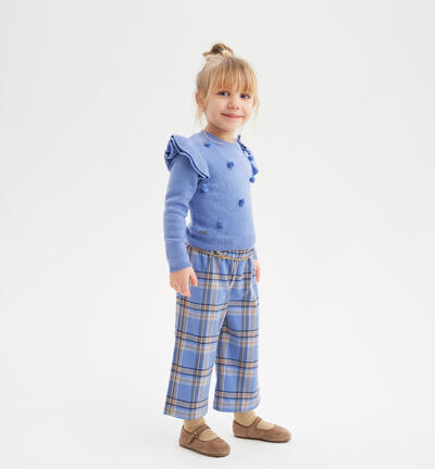 Pantalone a quadri per bambina BLU