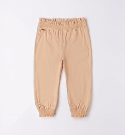Girl's trousers with elastic BEIGE