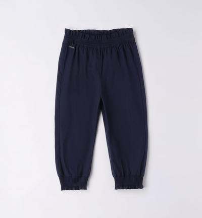Girl's trousers with elastic BLUE