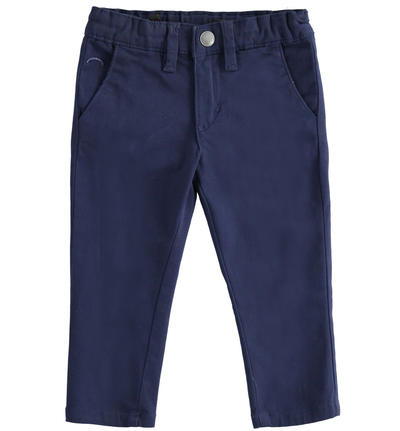 Boy's stretch twill trousers BLUE