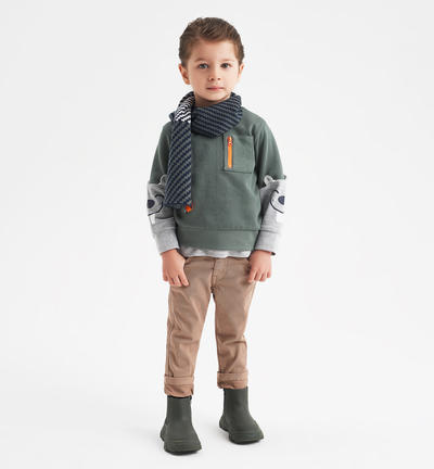 Boy's slim fit trousers BROWN