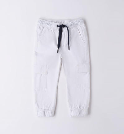 Pantalone cargo bambino BIANCO