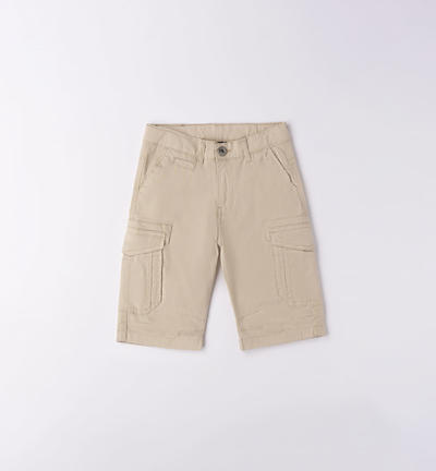 Boys' cargo shorts BEIGE