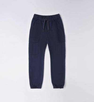 Boys' cargo trousers BLUE