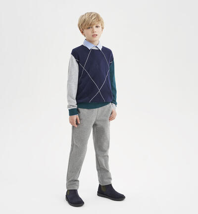 Boys' carrot trousers GREY