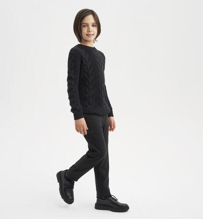 Boys' carrot trousers BLACK