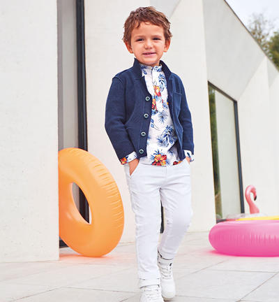 Pantalone classico bambino BIANCO