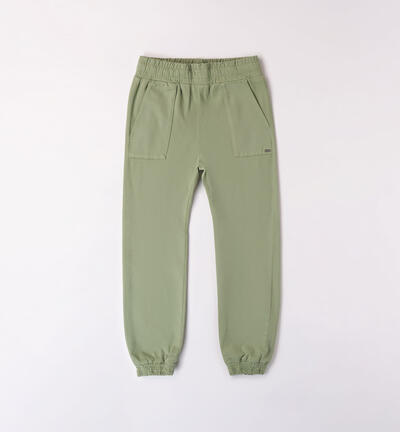 Girls' trousers with pockets GREEN
