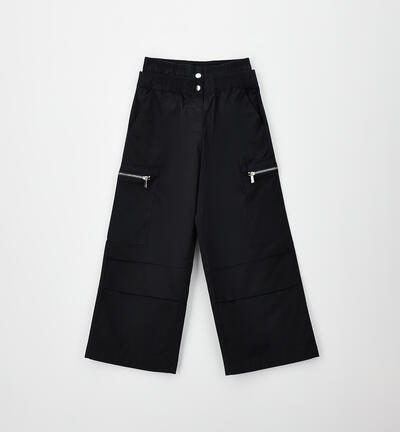 Girl's trousers with pockets BLACK