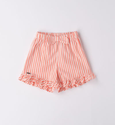 Pantalone corto a righe lurex bambina ARANCIONE