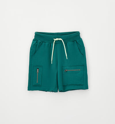 Pantalone corto bambino in cotone VERDE