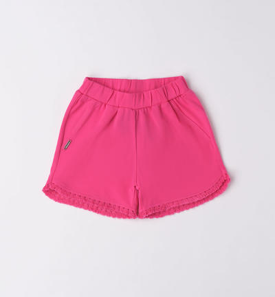 Girl's 100% cotton shorts FUCHSIA