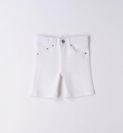 Boys' 100% cotton shorts WHITE
